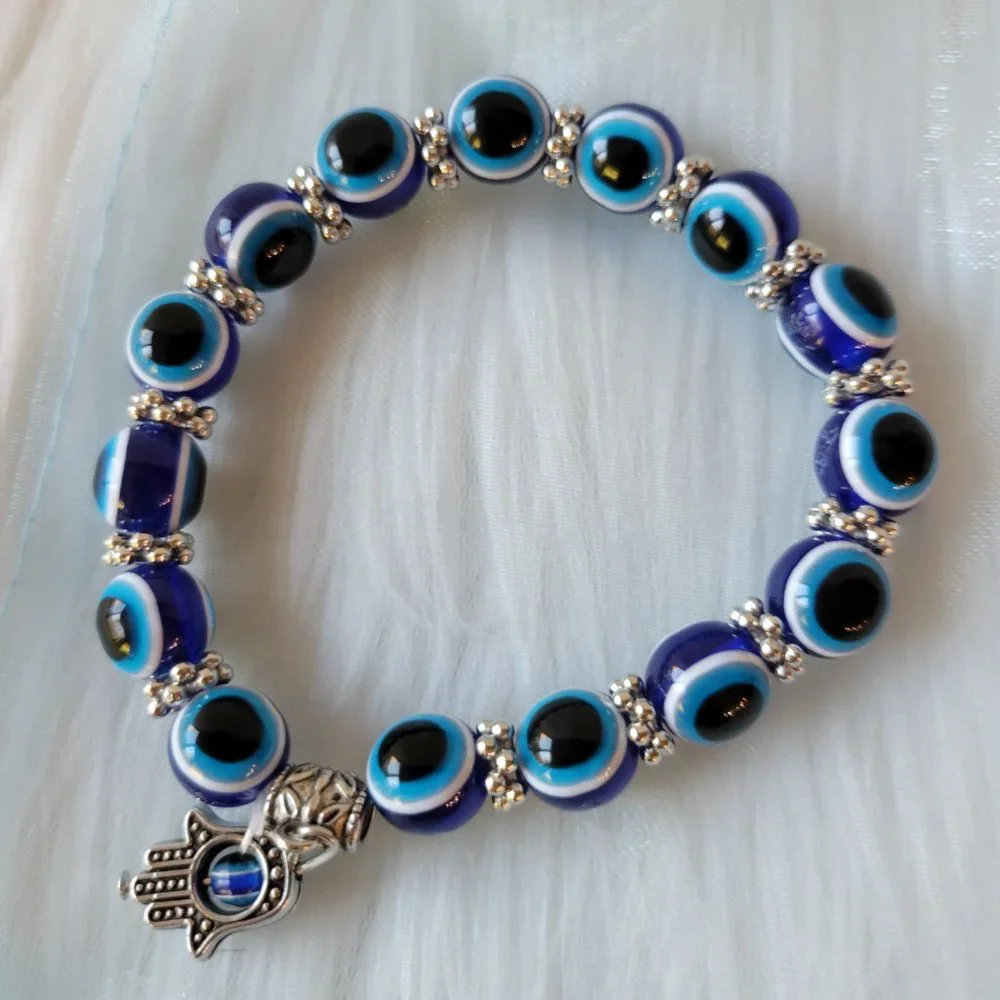 Evil Eye Hamsa Hand Beaded Bracelet